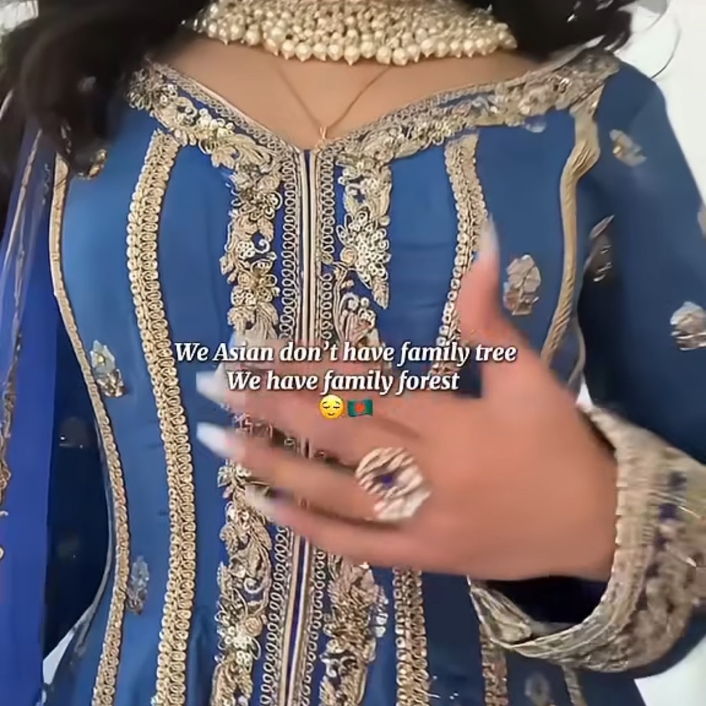 Blue flowy salwar anarkali
